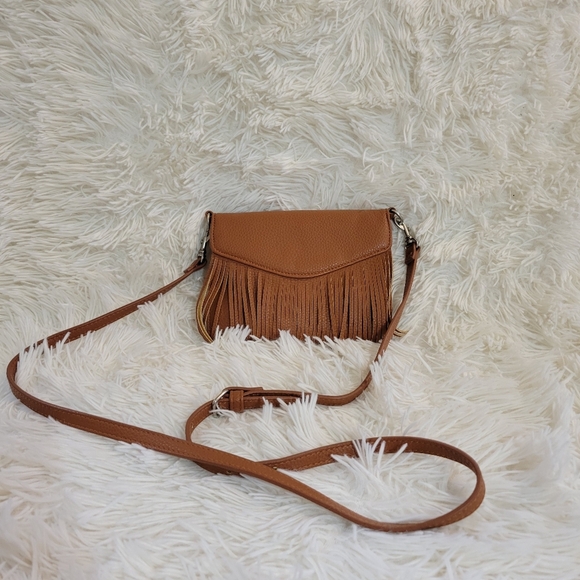Aeropostale Handbags - Aeropostale Fringe Tech Brown Crossbody Bag